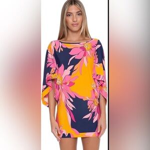 EUC Trina Turk Floral Tunic Beach Dress Resortwear Medium